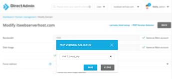 DirectAdmin MultiPHP for one SubDomain